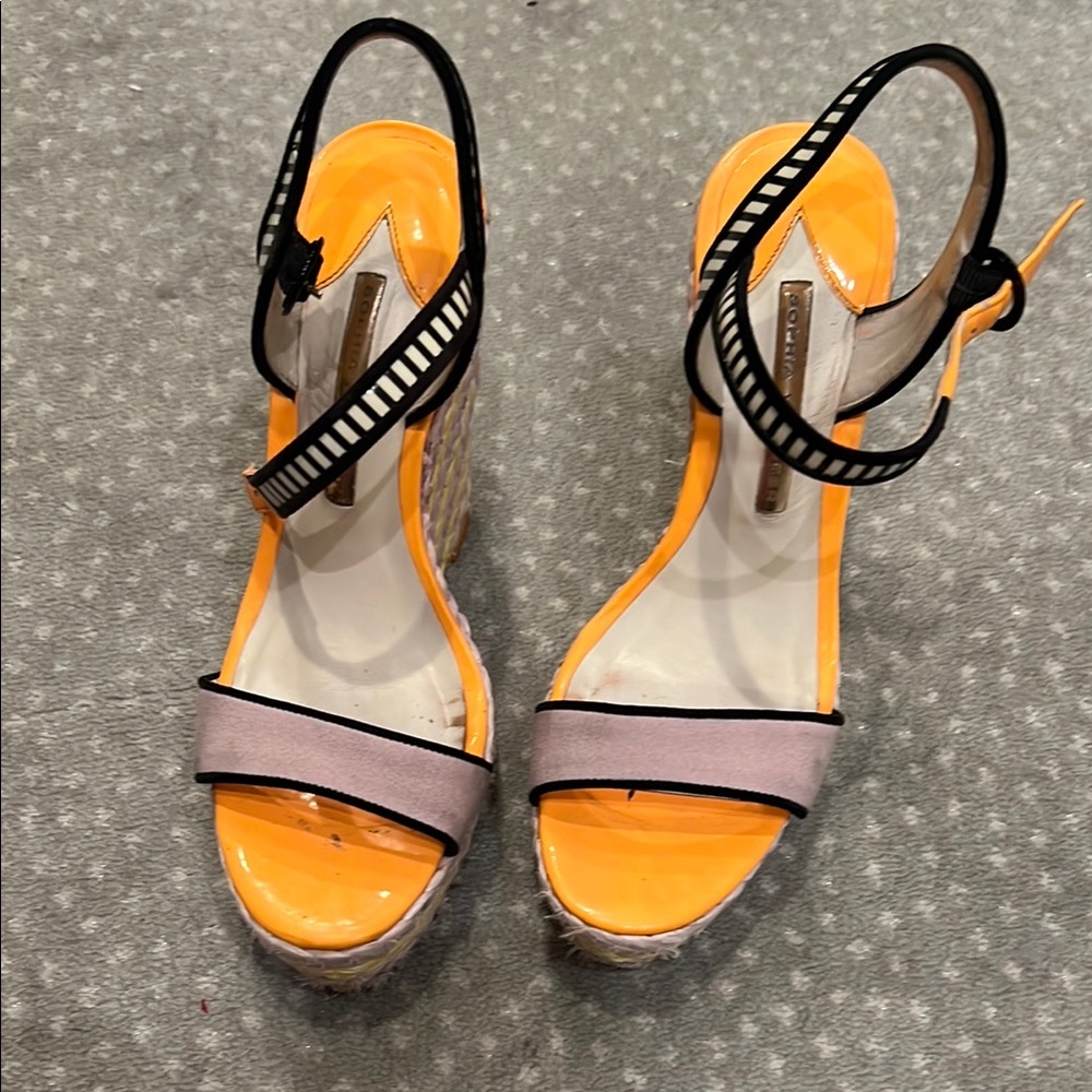 Orange and Black Platform Sandals